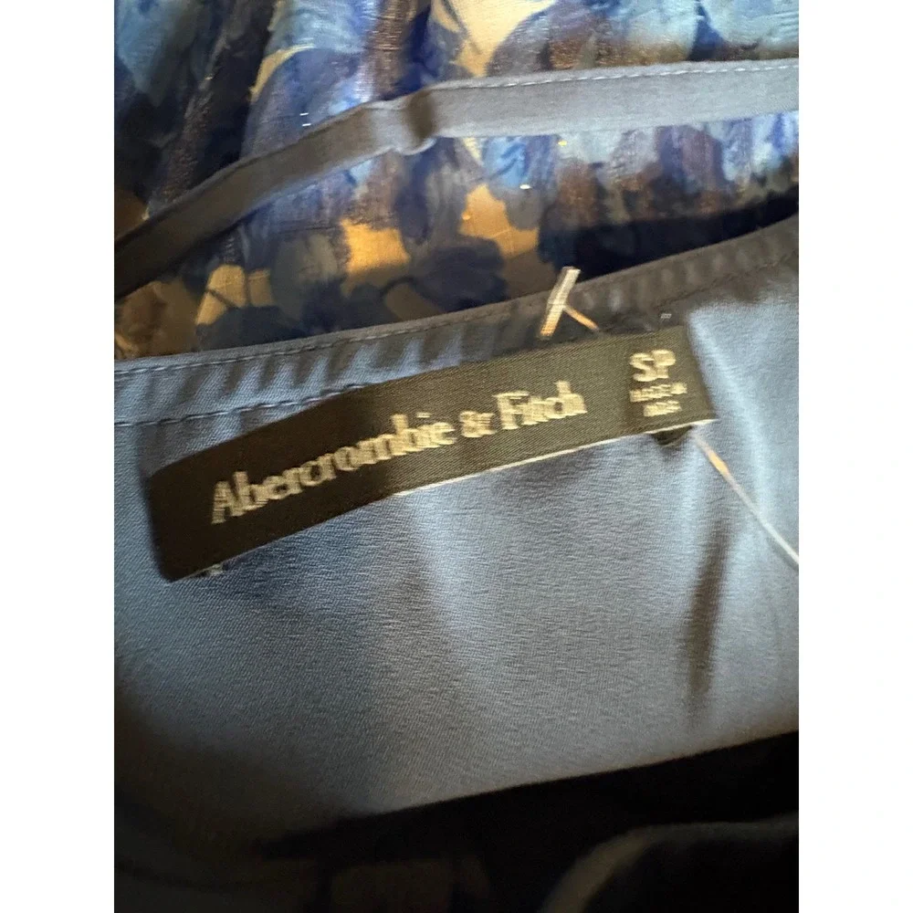 NWT Abercrombie & Fitch Blue Ruffle Maxi Dress
